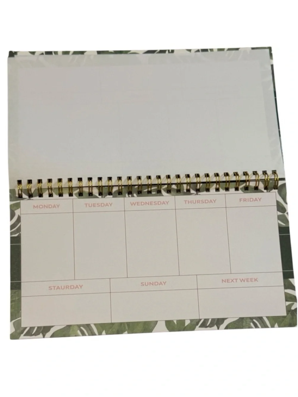 Good Vibes Only Tropical Desk Weekly Planner – Spiral Bound Flip Calendar NWT